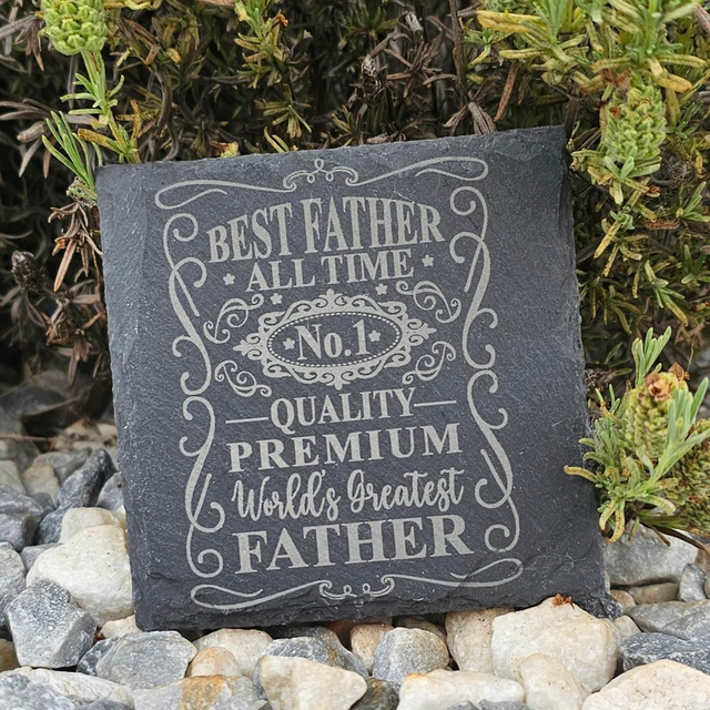 Best father all time slate coaster