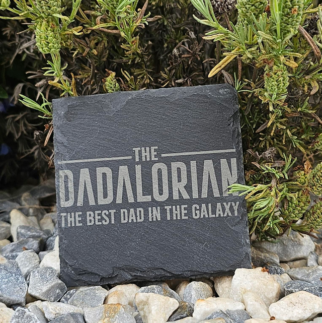 The Dadalorian slate coaster