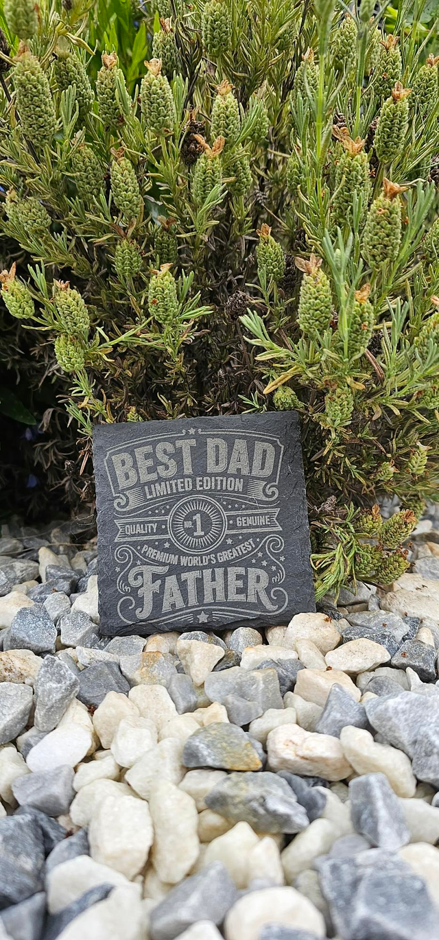 Best dad limited edition father slate coaster