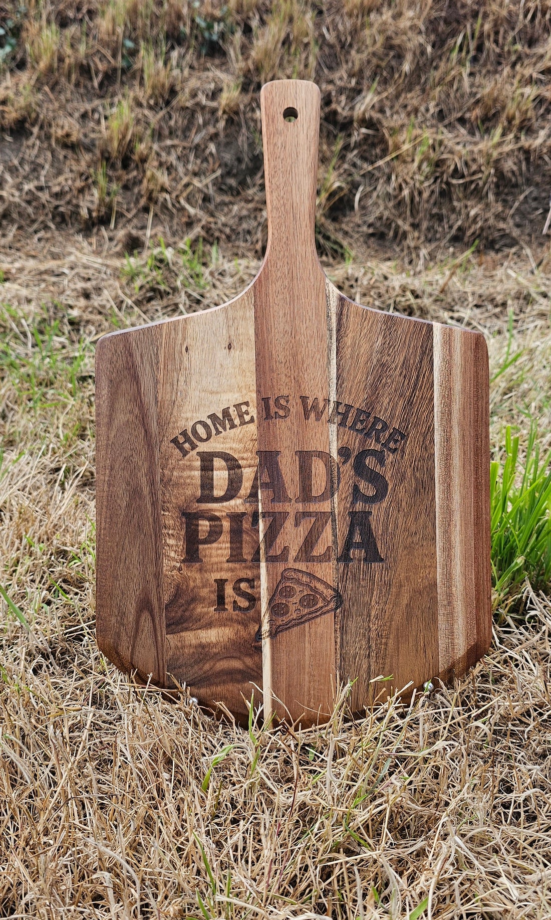 Home Is Where Dad's Pizza Is personalised pizza paddle
