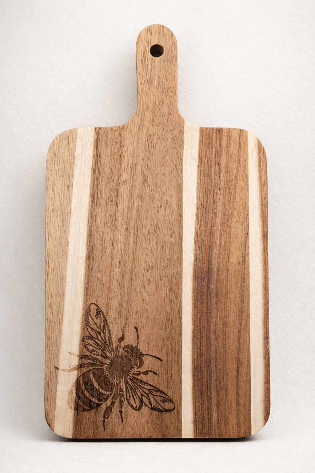 Personalised bee acacia cutting board