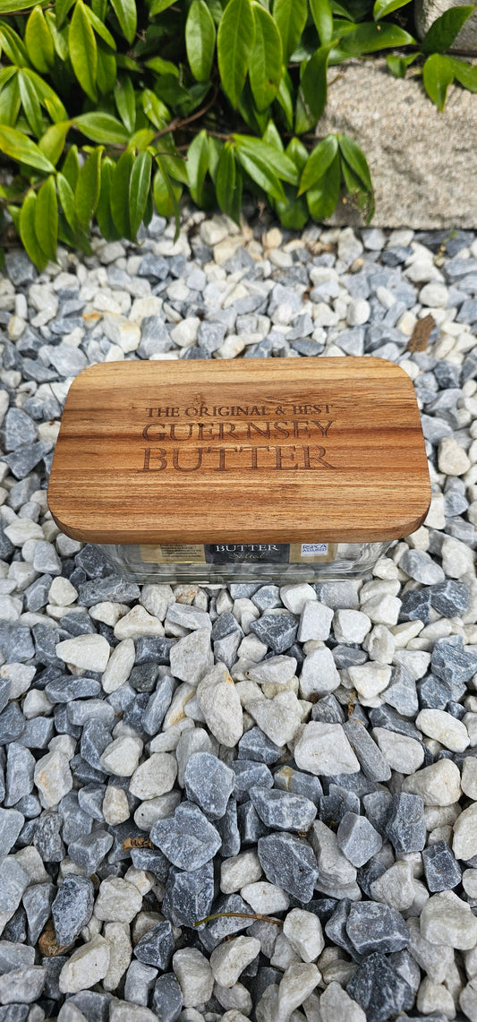 Guernsey Butter Dish - Wooden Top