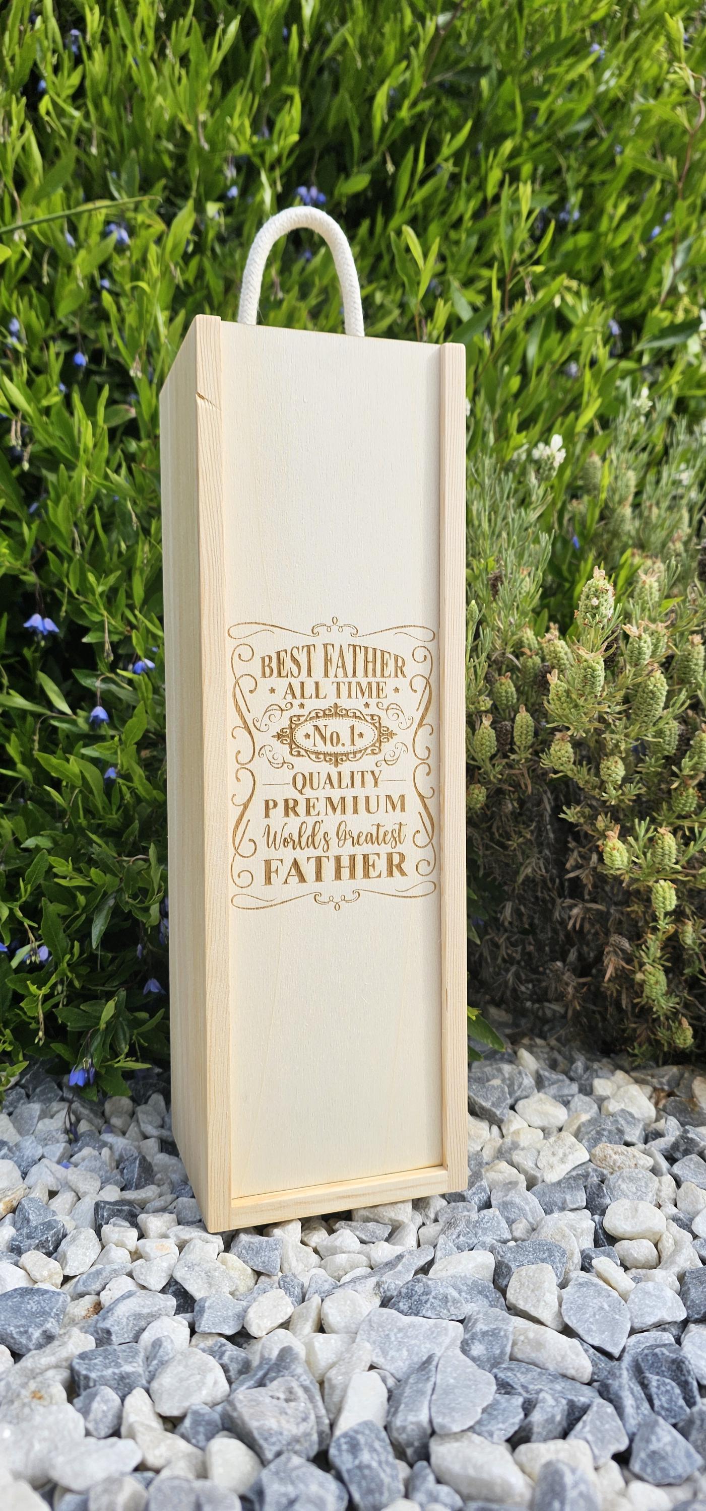 Best Father All Time Wine Box