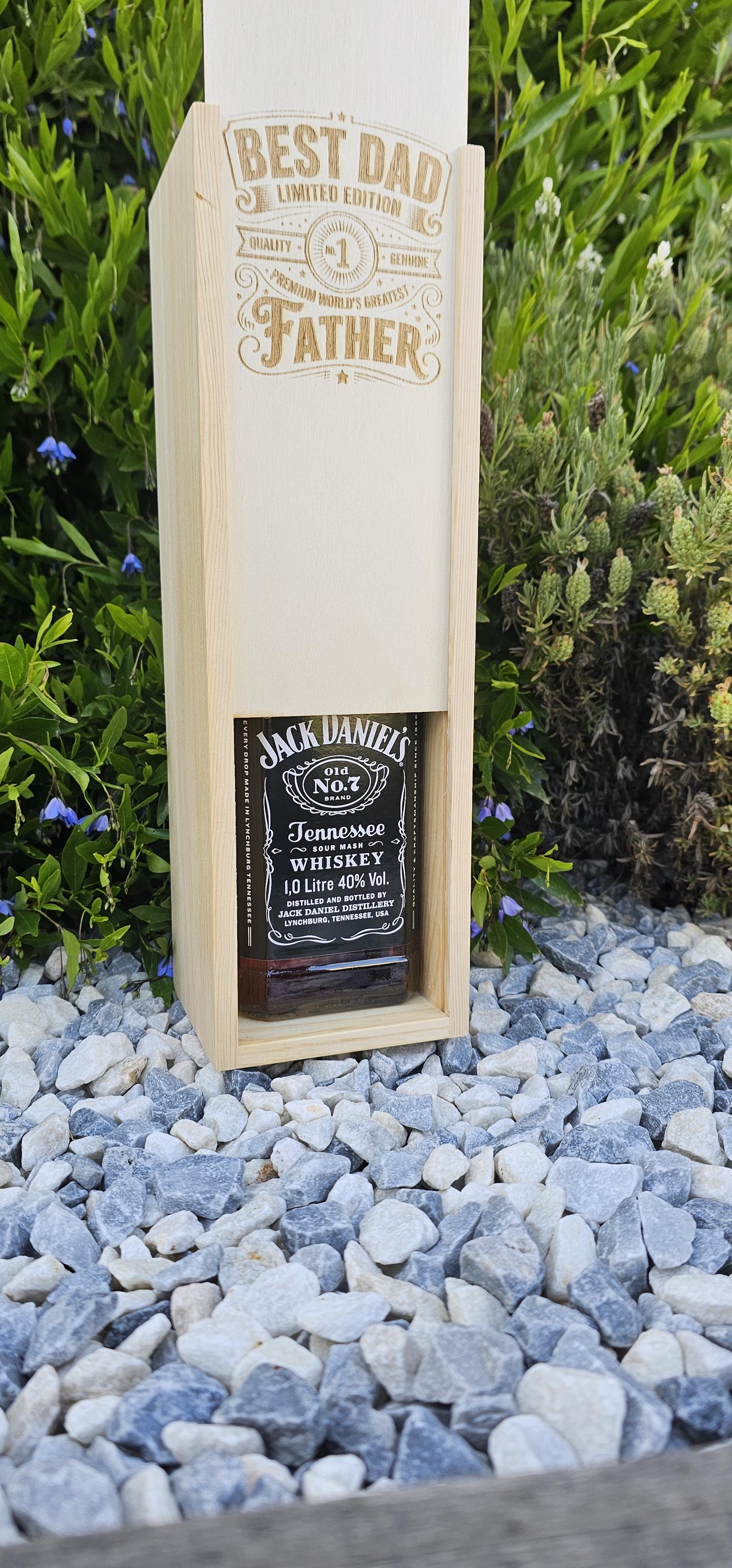 Best Father All Time Wine Box Half Open