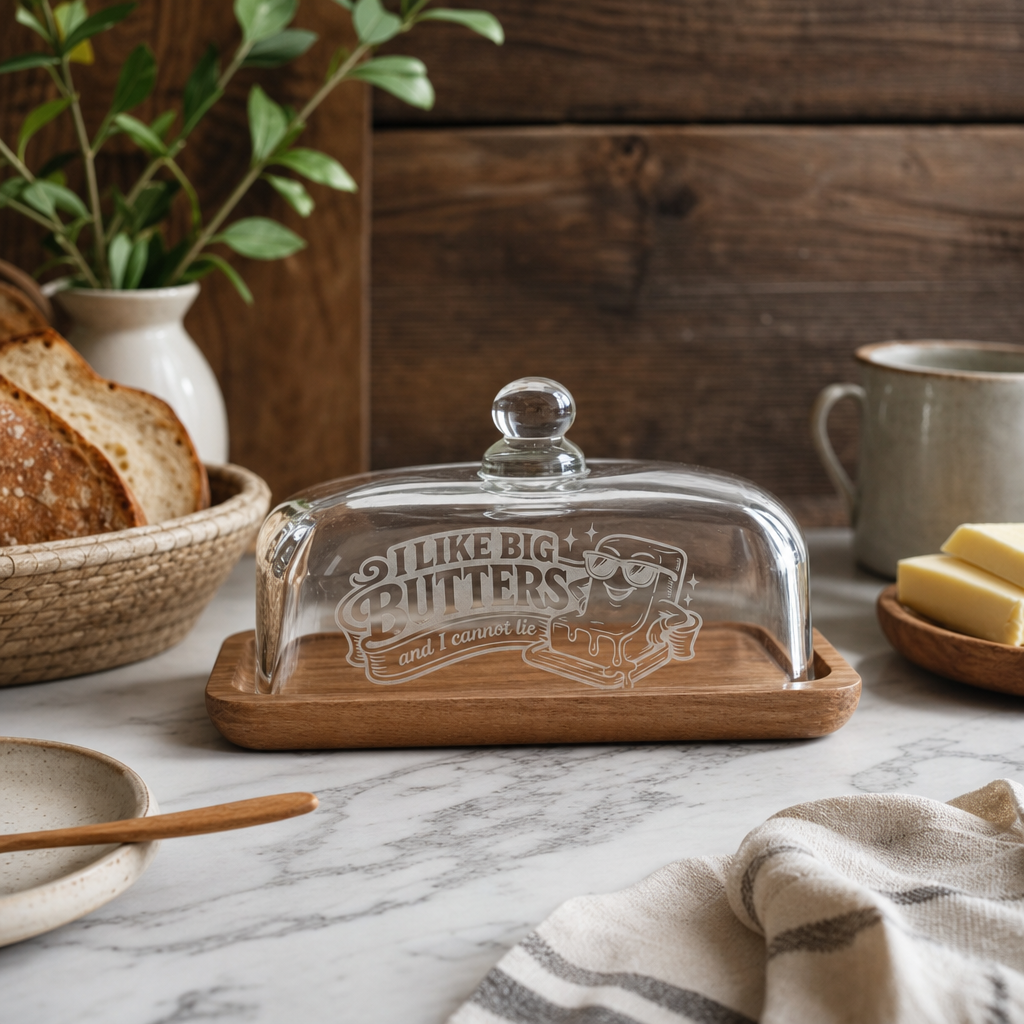 Big Butters Glass Butter Dish - lifestyle product photo