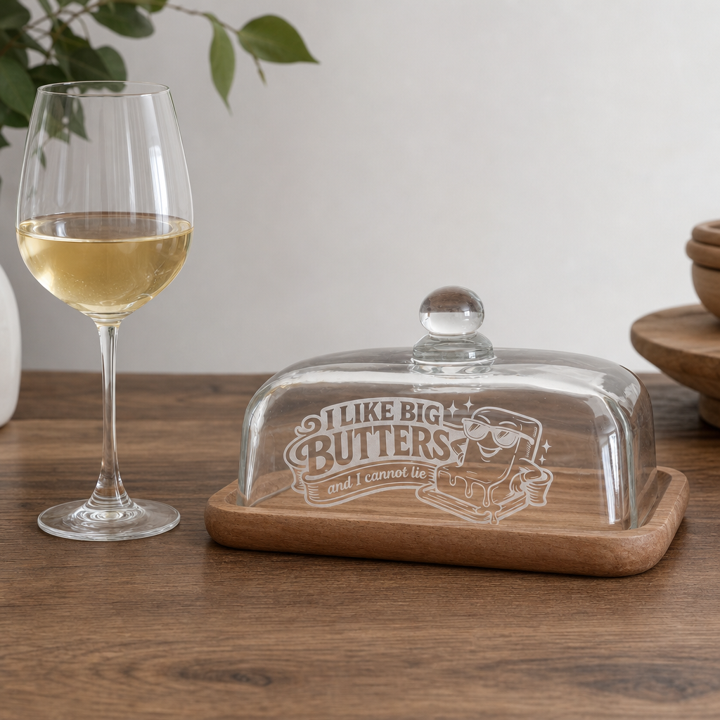 Big Butters Glass Butter Dish - scale reference product photo