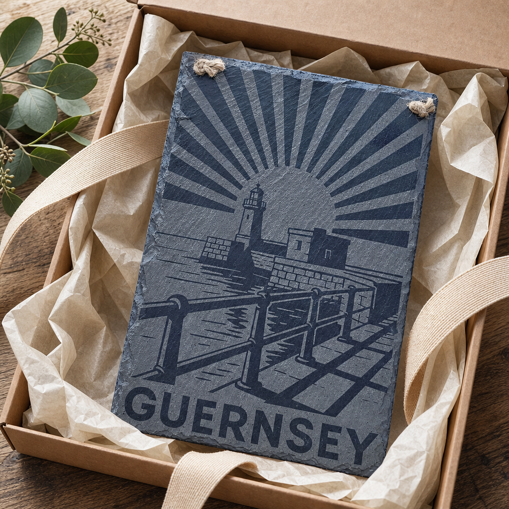 Castle Breakwater Hanging Slate Sign - gift packaging product photo for General Gift