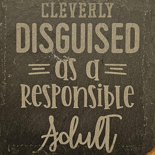 Cleverly disguised as a responsible adult slate coaster