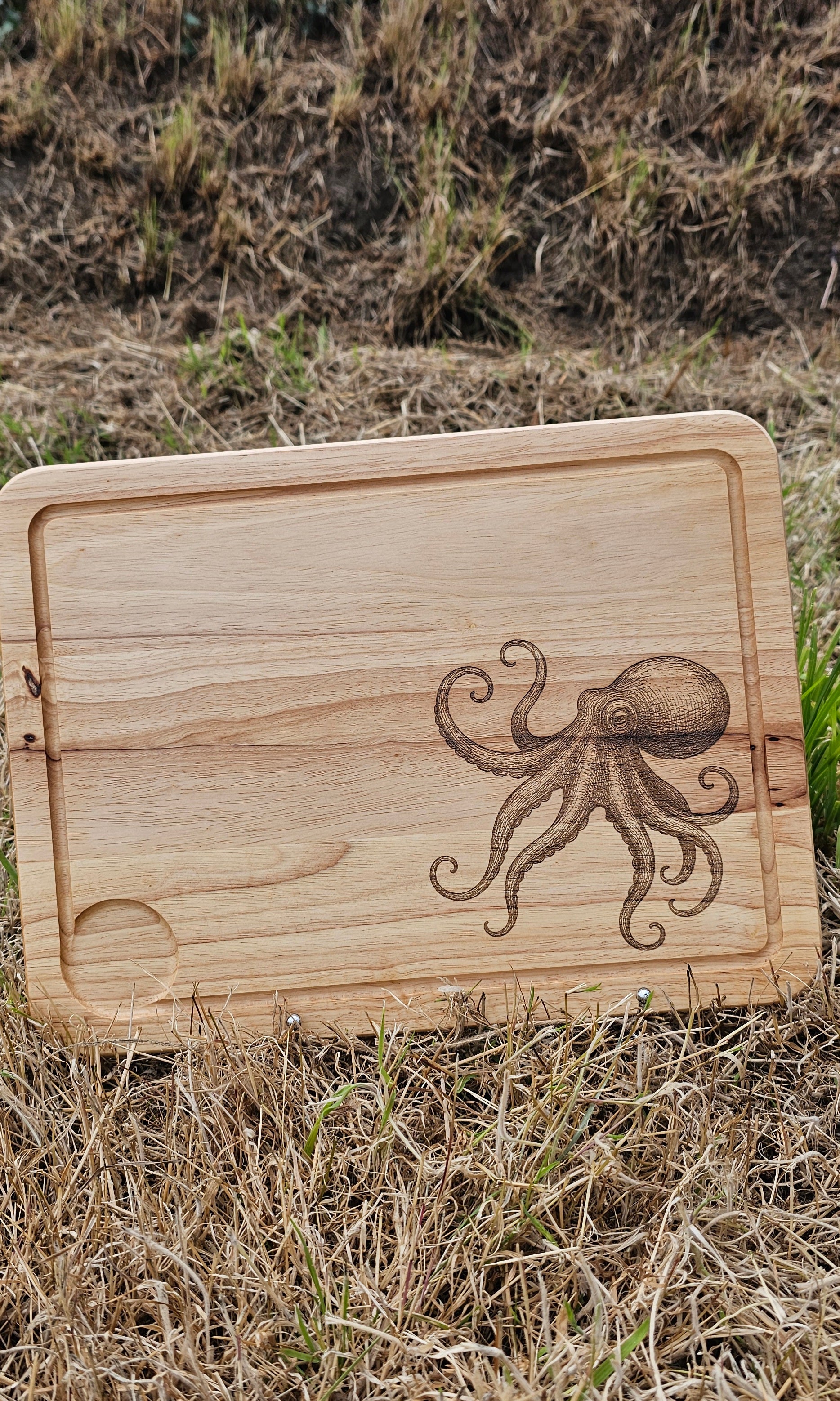 Large Octopus Cutting Board