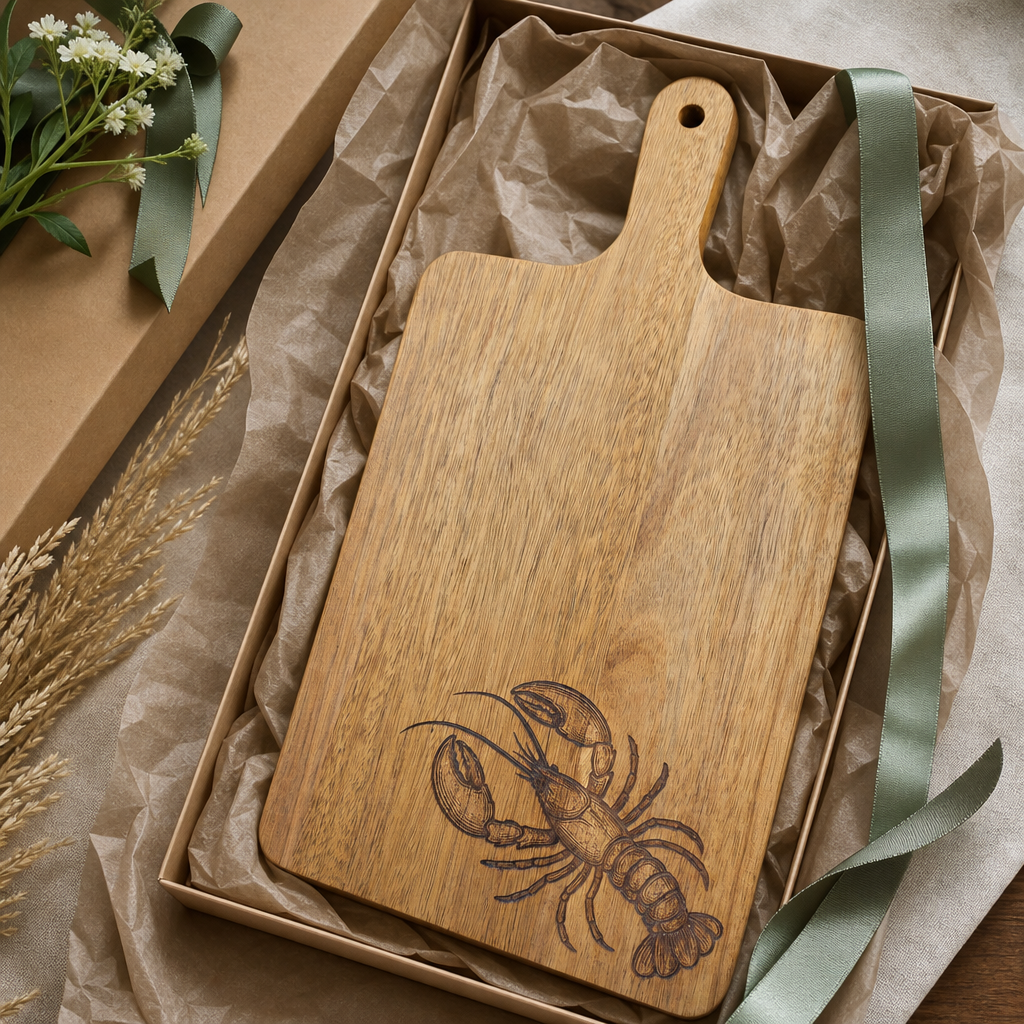 Lobster Acacia Cutting Board - gift packaging product photo for General Gift