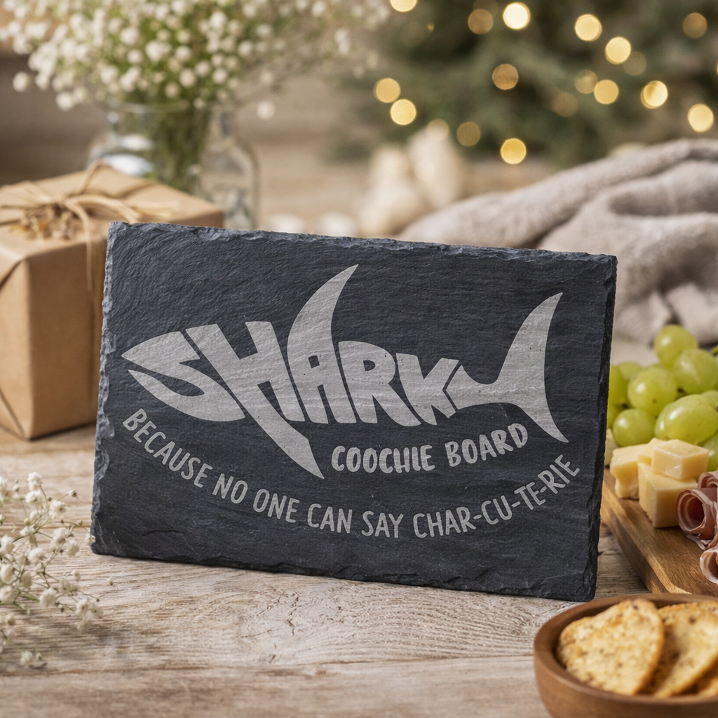 Shark Coochie Slate Board - Because No One Can Say Char-cu-te-re - gift occasion product photo for General Gift