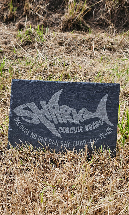 Shark coochie board because no one can say char-cu-te-re cheese board