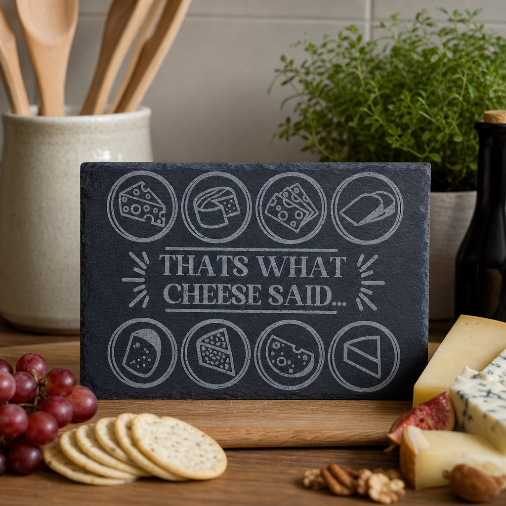 That's What Cheese Said Slate Cheese Board - lifestyle product photo
