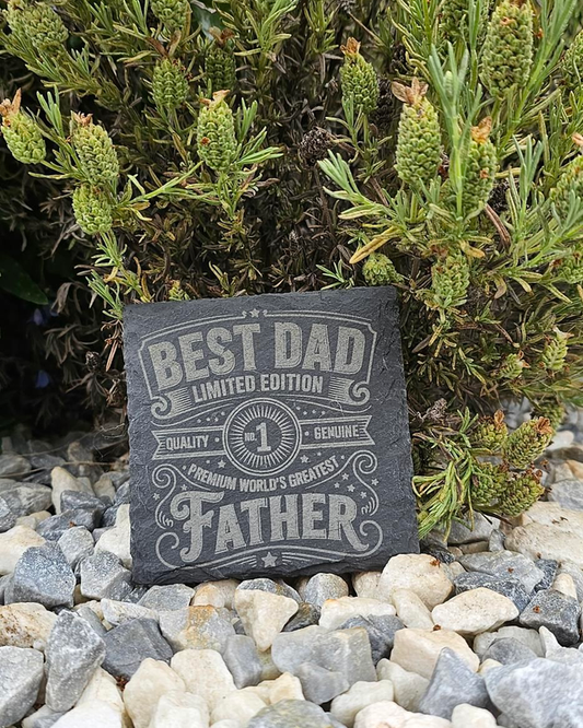 Best dad limited edition father slate coaster