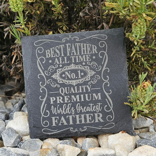 Best father all time slate coaster