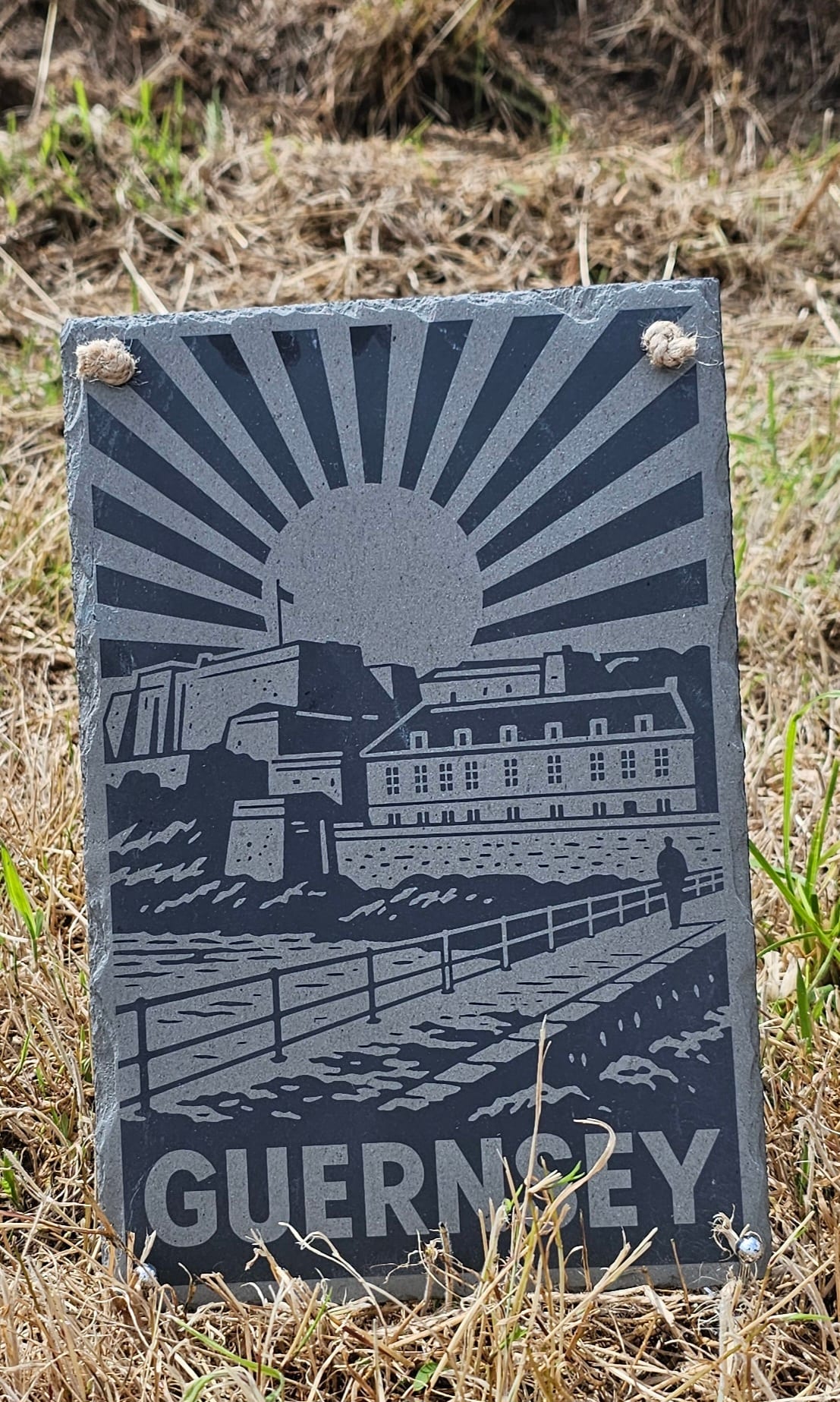 Guernsey Castle Cornet Hanging Slate Board