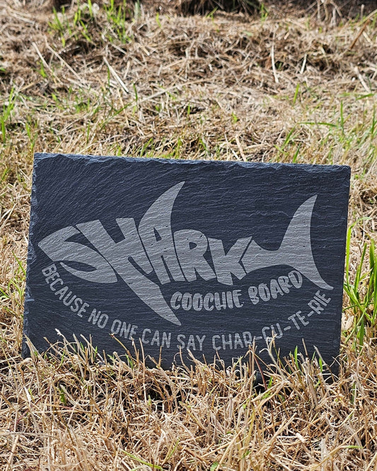 Shark coochie board because no one can say char-cu-te-re cheese board